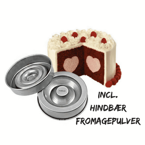 Wilton Bageform med hjerte i + hindbær fromage til fyld / Konditorcreme