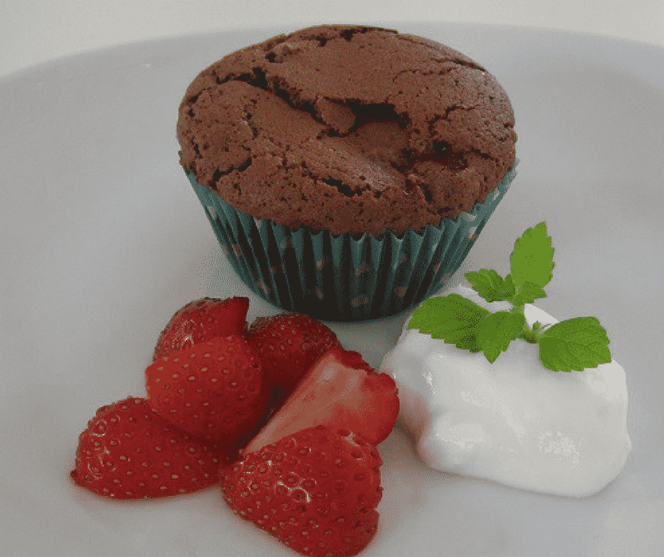 Chokolademuffins med rabarber