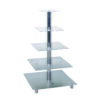 Kagestativ i aluminium, 5 etager - Firkantet