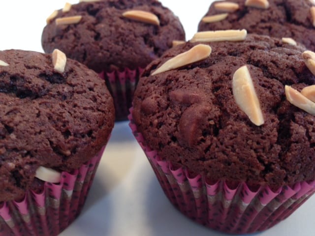 Chokolademuffins med appelsin og mandel