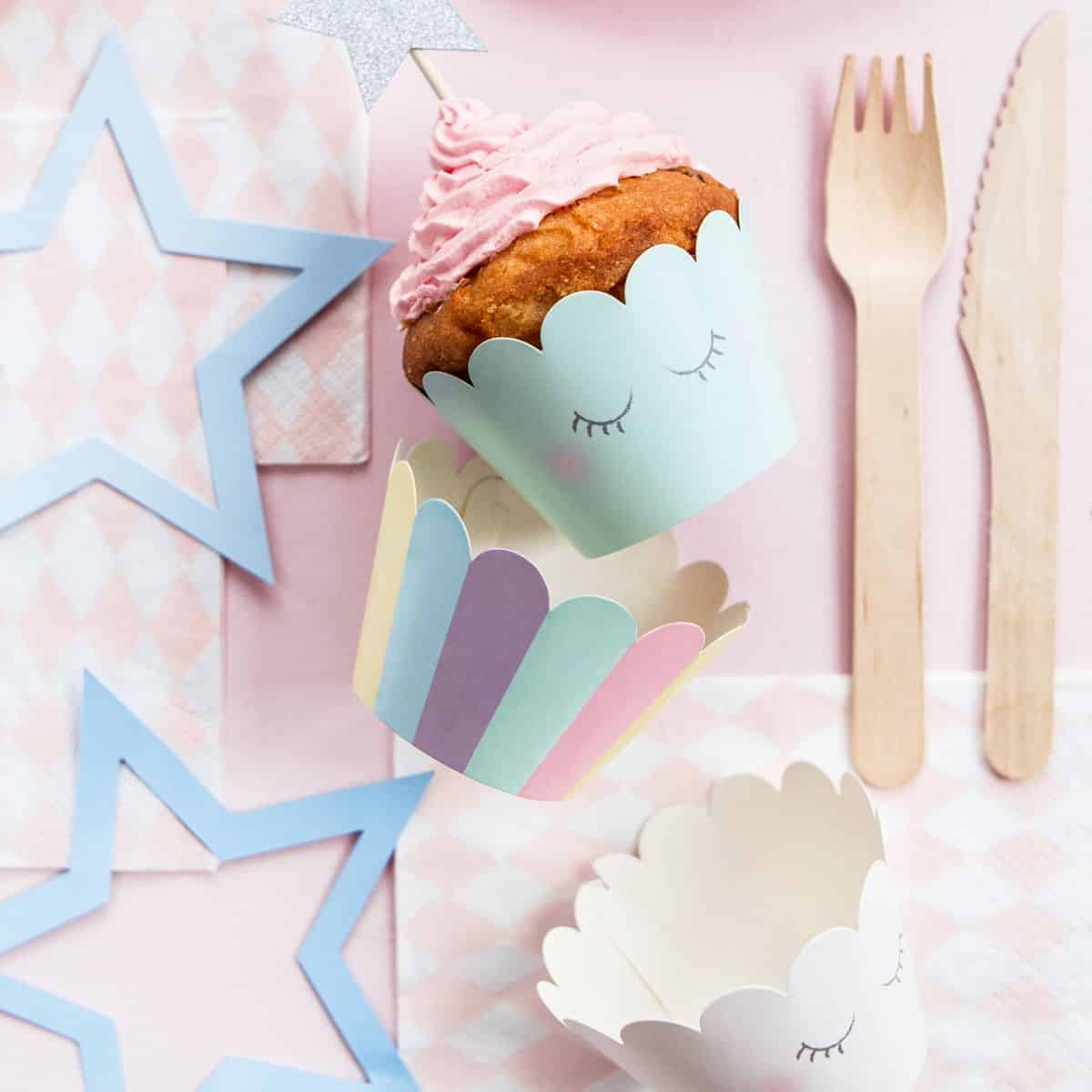 Cupcake Wrappers med unicorn