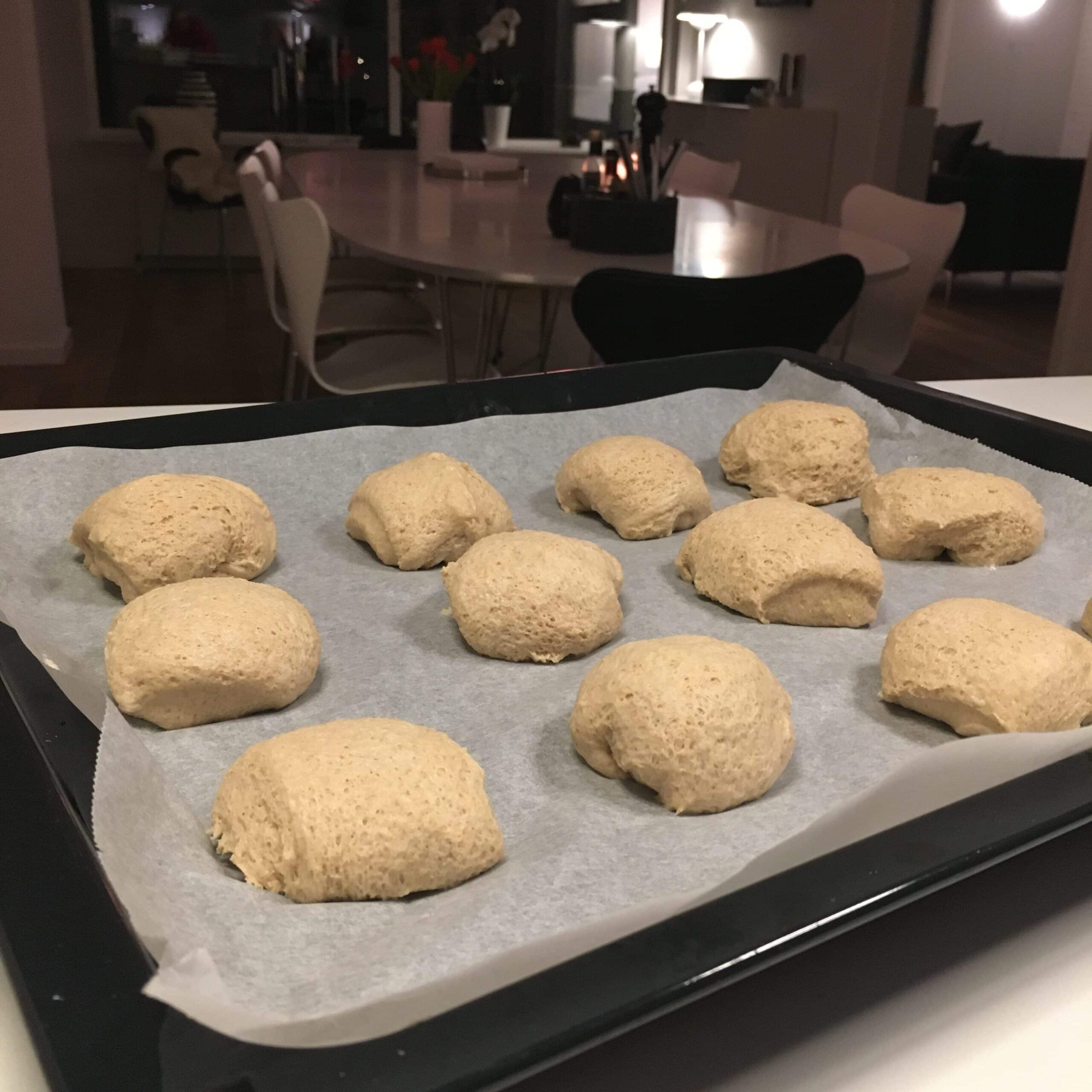 Kaloriefattige grove boller