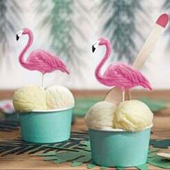 PartyDeco Cupcake toppers med flamingoer - 6 stk.