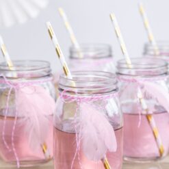 PartyDeco Dekorationsfjer, lyseroed, 3g