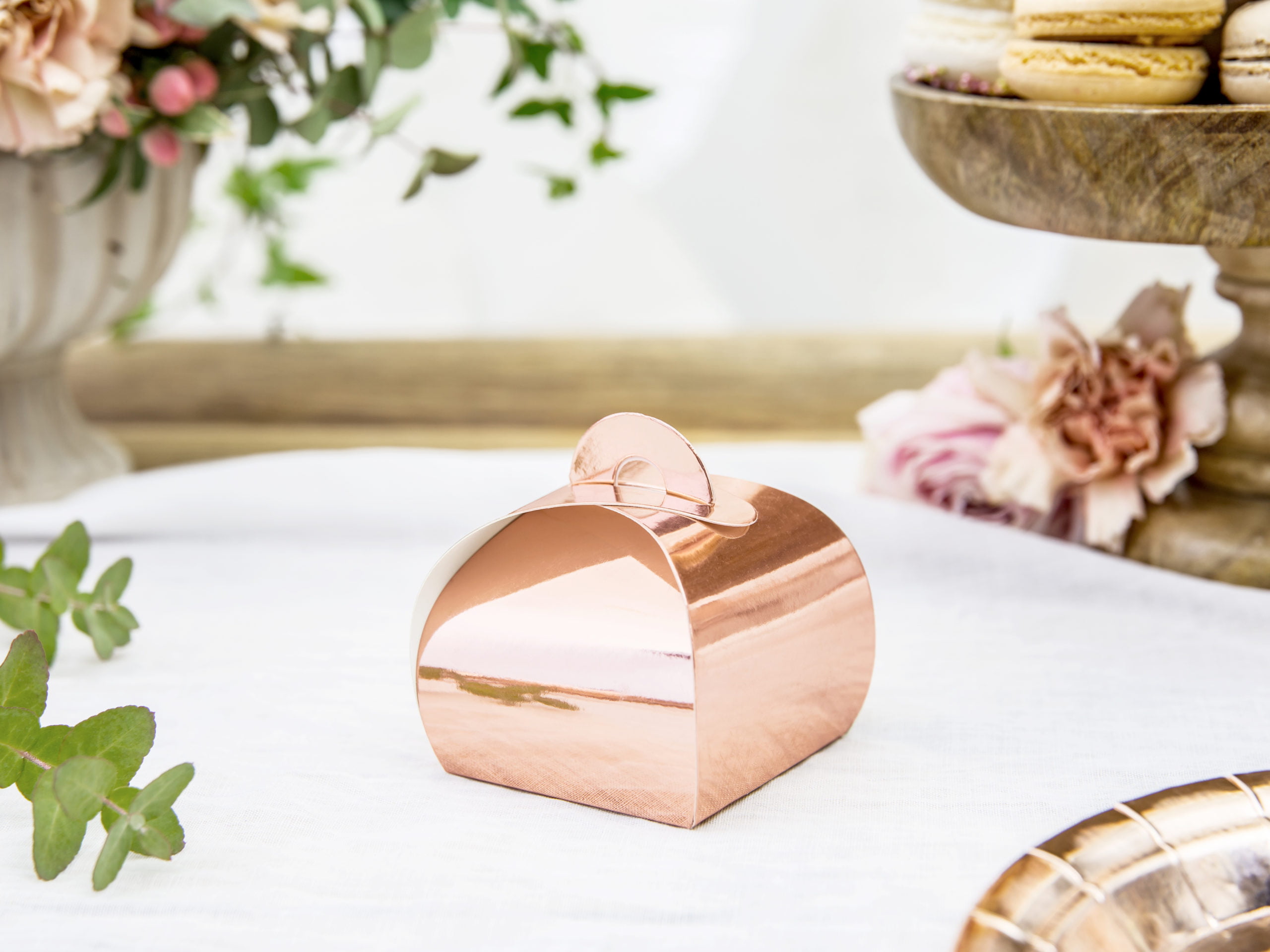 PartyDeco Gaveæske, rose gold, 6 x 6 x 5,5 cm (1 pk. / 10 stk.)