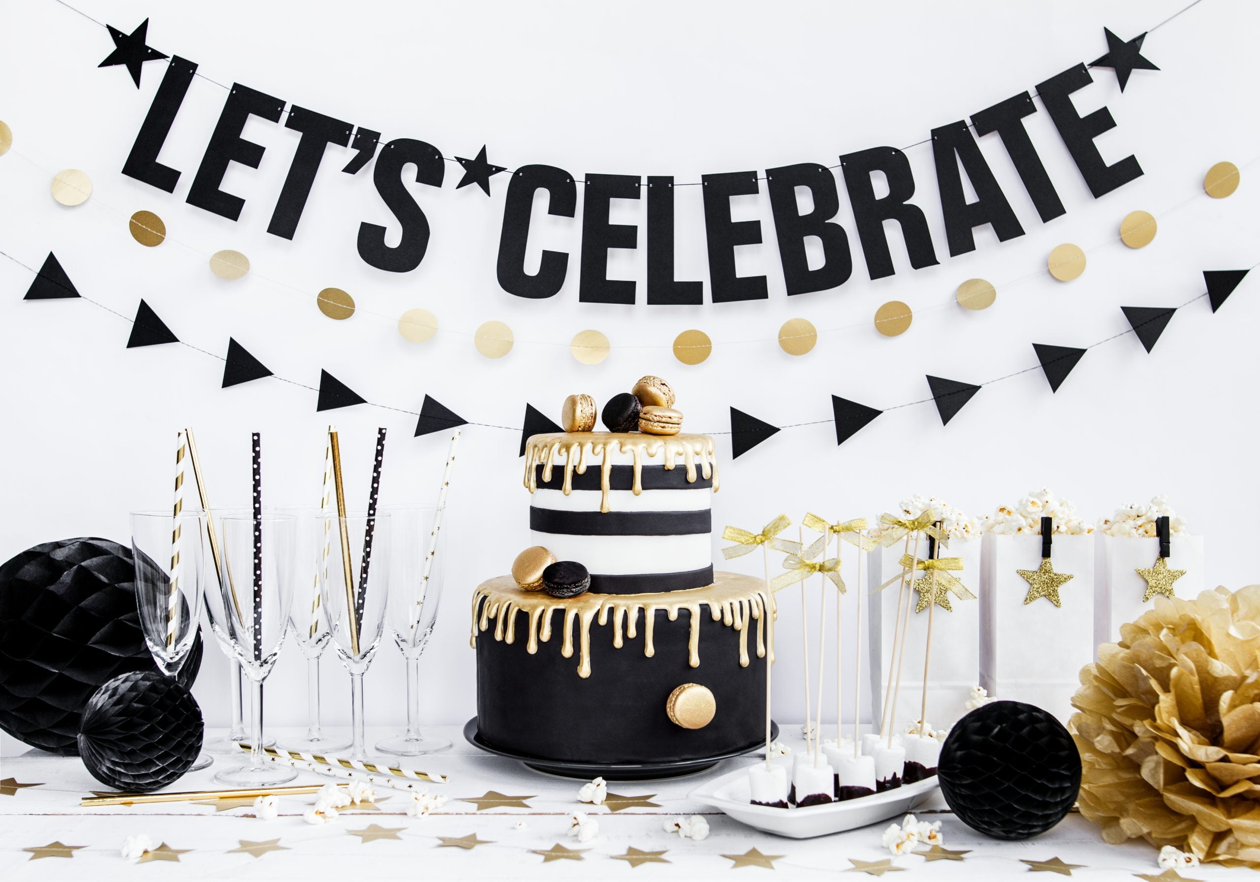 PartyDeco Honeycomb Ball, sort, 10 cm - Billede 6