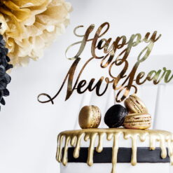 Alternative view of PartyDeco Kage topper Happy New Year, guld, 24 cm
