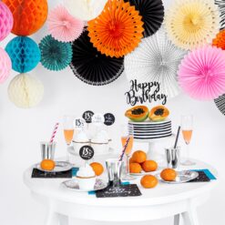 PartyDeco Servietter Happy Birthday, Sort