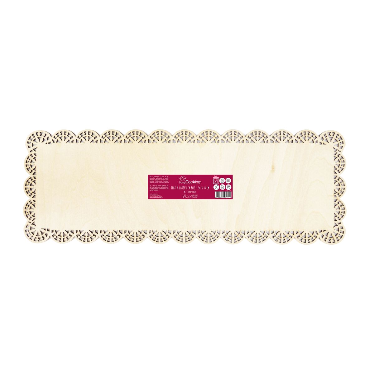 Scrapcooking Kageplade i træ - 36 x 13 cm