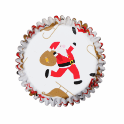 PME Muffinsforme med julemand og kane - folie, 30 stk