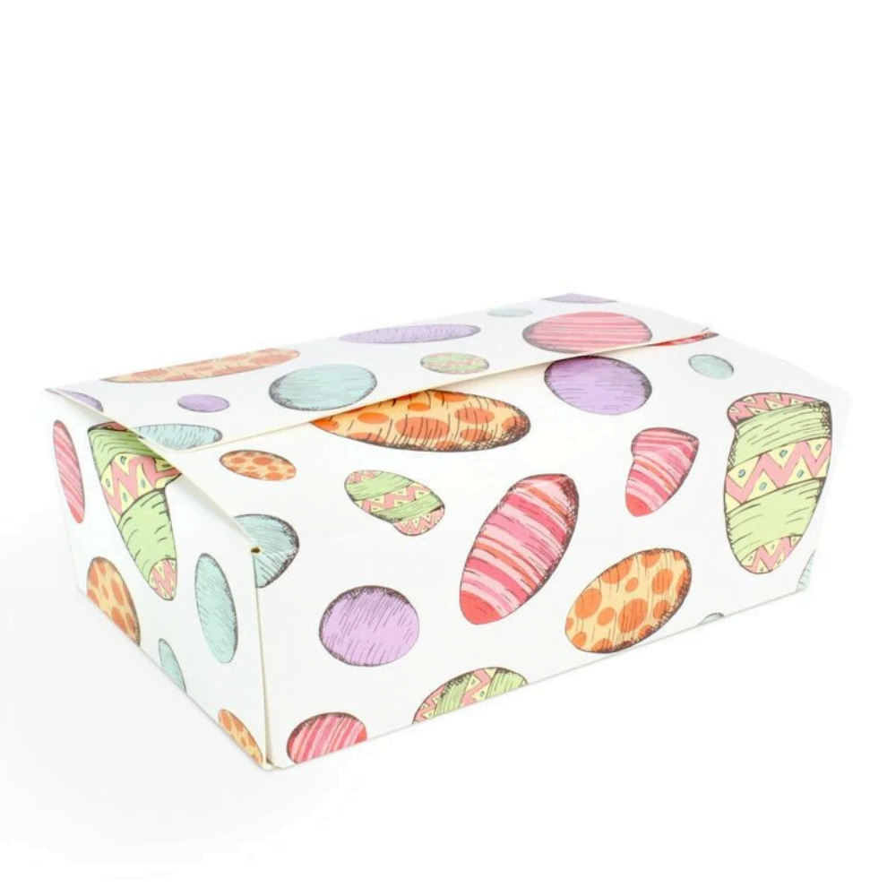 NR Chokoladeaeske til 8 stk. - Mat guld med klar laag