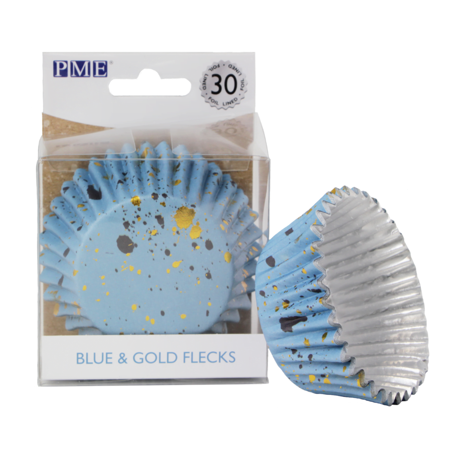 PME Muffinsforme, folie - Blå med guld, 30 stk - Billede 3