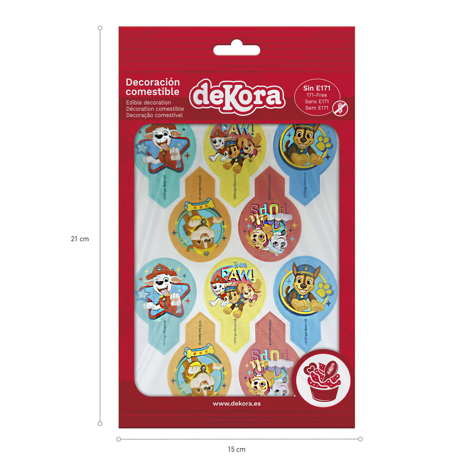 Dekora Kagetoppere - Kageprint med Paw Patrol, 6,4 x 4 cm - 20 stk - Billede 2