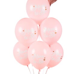 PartyDeco Balloner 30 cm, Mom to Be, Pastel Pale Pink (1 pkt / 6 stk.)
