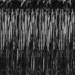 PartyDeco Festgardin, sort, 90x250cm