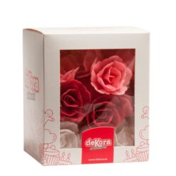 Alternative view of Dekora Spiselige blomser, Roser i rød, hvid og lyserød - 36 stk.