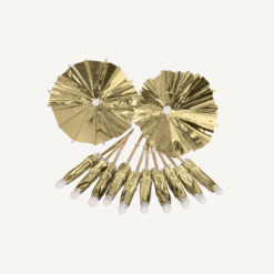 Drinks paraplyer, guld - 12 stk.