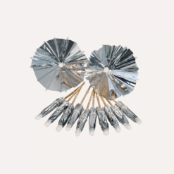 Drinks paraplyer, soelv - 12 stk