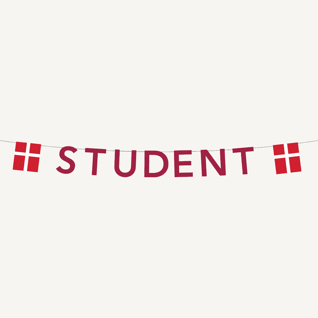 Studenterguirlande - roed student