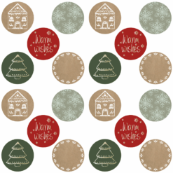 Juleklistermaerker - 5 forskellige motiver, 20 stk.