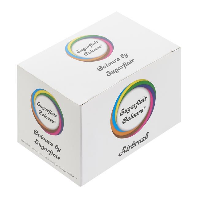 Sugarflair Startsaet med Airbrush farver - 6 Airbrush farver og 1 Airbrush-rens (E171 free)