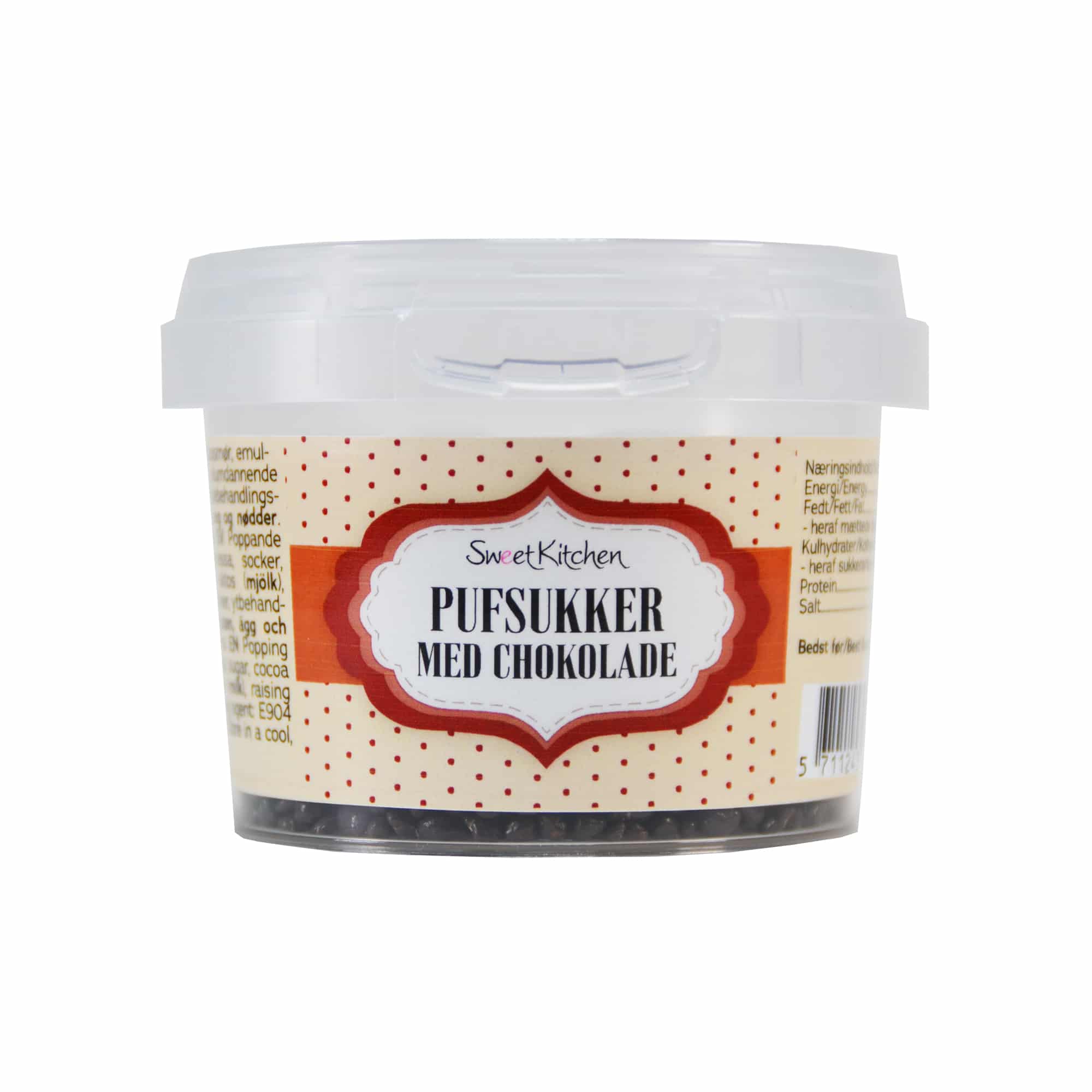 SweetKitchen Pufsukker overtrukket med mørk chokolade. 40 g.