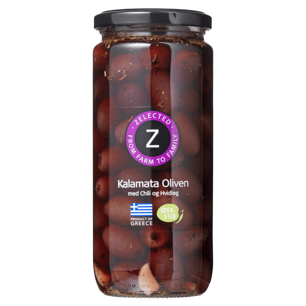 Kalamata m. chili & hvidloeg 510g
