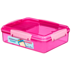 Sistema Snack Attack Duo madkasse, 975 ml - Pink