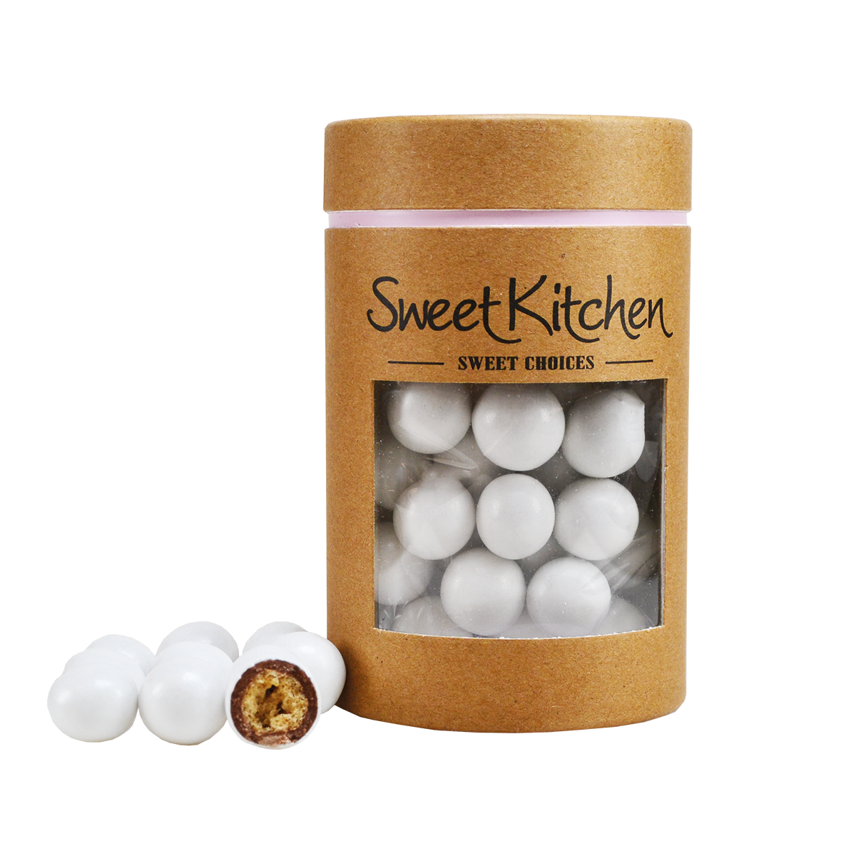 SweetKitchen Chokoladekugler med crisp Hvid 70 g.