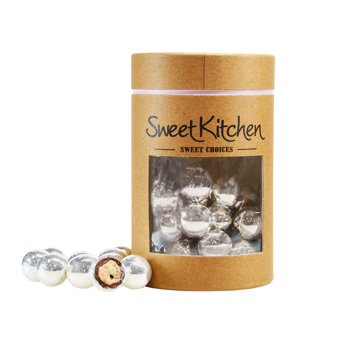 SweetKitchen Chokoladekugler med crisp Sølv 70 g.