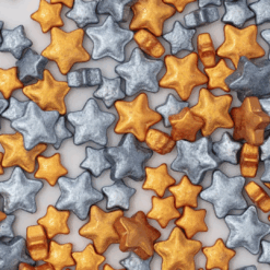PME Sukkerpynt Guld og sølv stjerner - 25 g