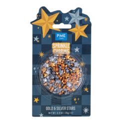 PME Sukkerpynt Guld og sølv stjerner - 25 g